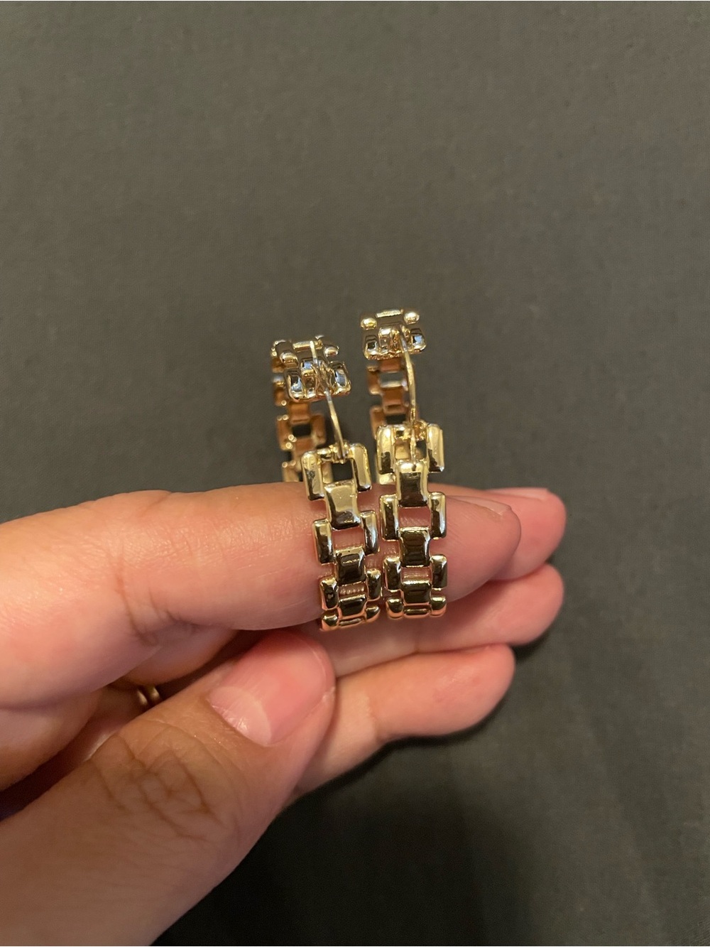 New - 14k gold finish chain earrings